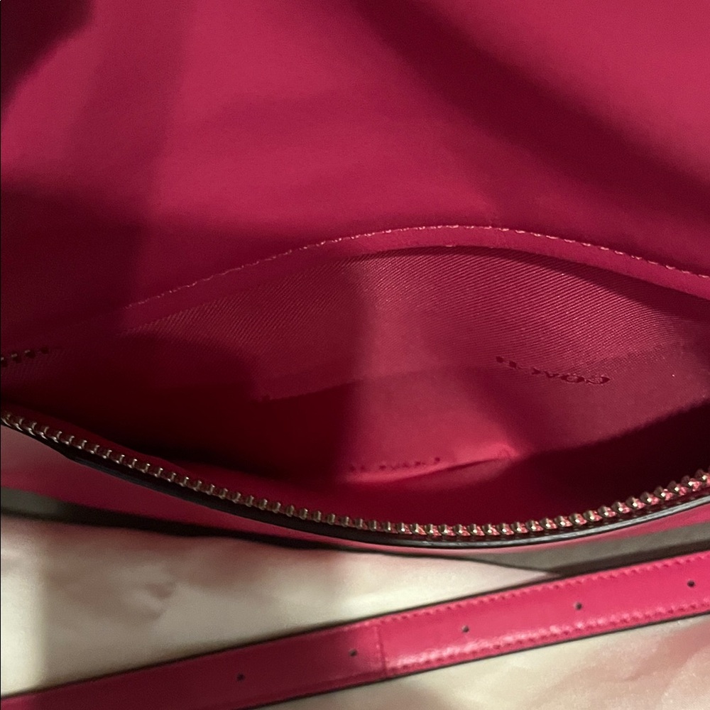 Coach Vibrant Pink Leather Shoulder Bag - Picture 5 of 6